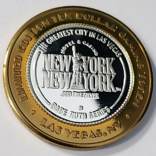 2003 G York NY Casino.  999 Silver Strike $10 Babe Ruth 714 HR ' s Token ^NY360 2