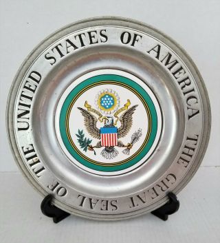 Vintage Wilton Armetale Pewter Plate Great Seal Of The United States Of America