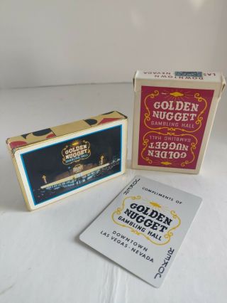 Vintage Remembrance Bridge Golden Nugget Playing Cards,  Red Box And Joker