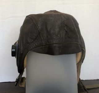 Ww2 Us Army Air Force Type A - 11 Leather Flight Helmet Skull Cap Wired Large
