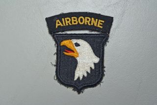 Wwii U.  S.  101st Airborne Shoulder Patch W/british Made Arc – Uniform Removed