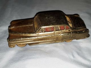 Vintage Made In Japan Tin Metal Car Gold 1950? Rare Look