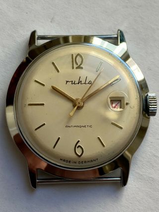 Vintage Rare Beatiful Watch Ruhla Top Rrr Made In Germany Cal 24 Umf