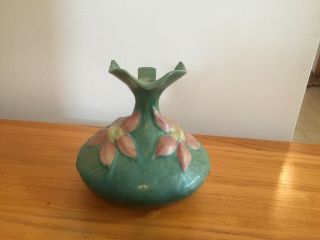 Vintage Roseville Pottery Clematis Green Ewer Vase/pitcher 16 - 6”