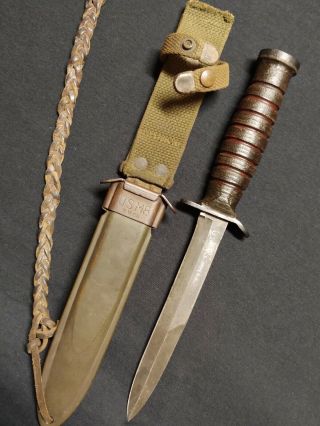 Wwii Us M3 Trench Fighting Knife & M8 Blade Marked Imperial
