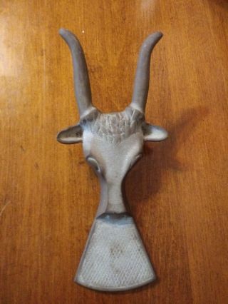 Vintage Solid Brass Boot Jack Horn Bull Head Design