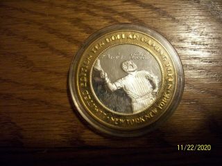 YORK YORK LIMITED EDITION $10 GAMING TOKEN Babe Ruth.  999 Silver 1ounce 2