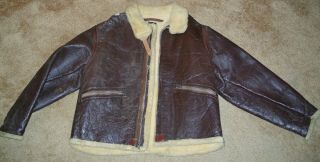 Ww2 Aaf D - 1 Sheepskin Leather Jacket,  Size C / Large