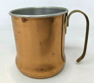 Vtg Coppercraft Guild Tarnished Copper Brass Handle Moscow Mule Mug Cup Tankard
