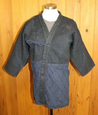 Vintage Japanese Kendo Gi Jacket Indigo Aizome Samue Robe Us Xs