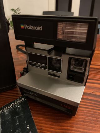 Vintage Polaroid Sun 600 Autofocus Instant Camera With Case 2