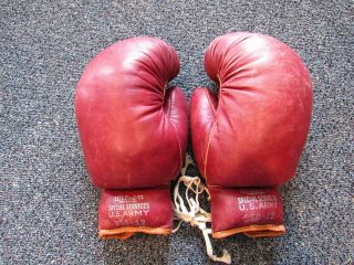 Wwii Us Army Special Service Wilson Made 350 - 12 Brown Leather Boxing