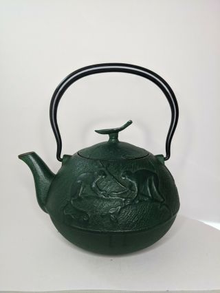 Teavana,  Japanese,  Green Cast Iron,  Year Of The Monkey Teapot 3