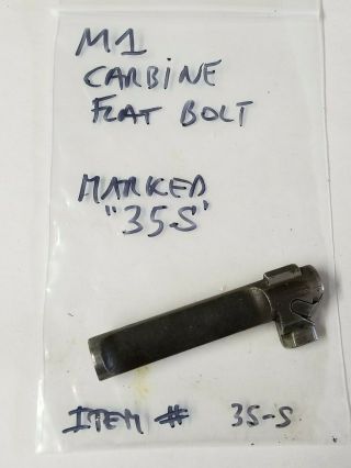 Us Gi Wwii M1 Carbine Flat Bolt Assembly Marked " 35s " Item 35 - S