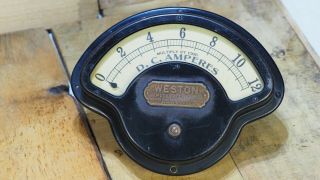 Vintage Weston Model 273 Ammeter Steam Punk Early Industrial Gauge