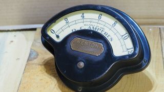 Vintage Weston Model 273 Ammeter Steam Punk early industrial gauge 2