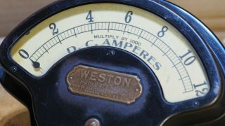 Vintage Weston Model 273 Ammeter Steam Punk early industrial gauge 3