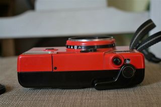 Vintage Konica C35 EF3 Red Film Camera Hexanon 35mm f/2.  8 2