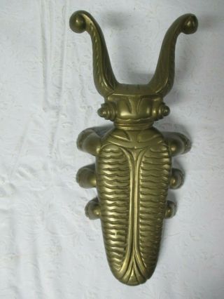 Vintage Solid Brass Boot Jack Beetle Insect Door Stop