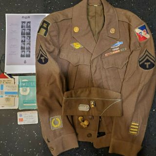 Named Ww2 75th Division 1st Army Ike Jacket Grouping