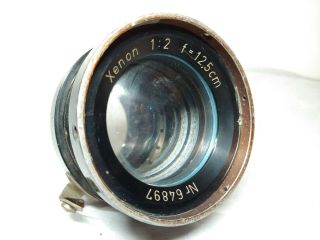Vintage Motion Picture Camera Lens Xenon 1:2 F=12.  5cm