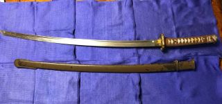 Wwii Japanese Army Officer`s Nco Sword,  Aluminum Handle With Scabbard