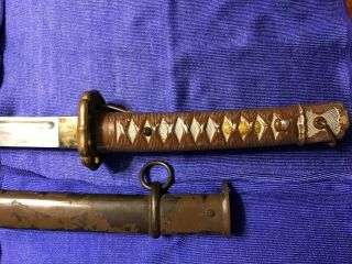 WWII JAPANESE Army officer`s NCO sword,  aluminum handle with scabbard 3