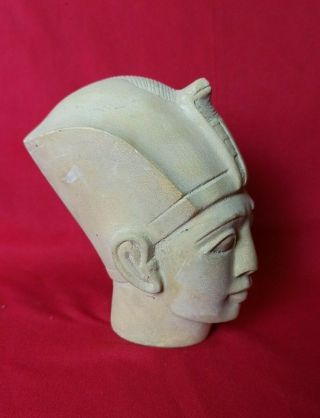 Ancient Egyptian Pharaoh Akhenaten Antique Stone Sculpture Model 1353 - 1336 Bce