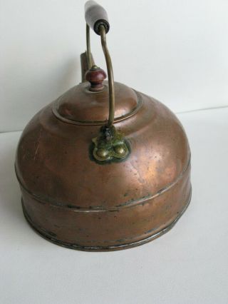 Vintage copper tea/coffee pot with wood handle 2