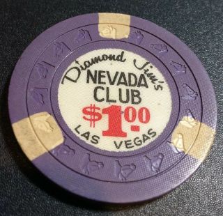 Diamond Jim’s Nevada Club $1 Casino Chip - L420