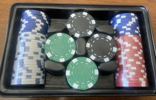 Cardinal Poker Chips 100 Heavy Weight Dual - Toned Poker Chips In Metal Tin Case