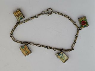 Vintage Sterling Silver Bracelet - Cigarette Charms - Old Gold - Camel - Lucky Strike