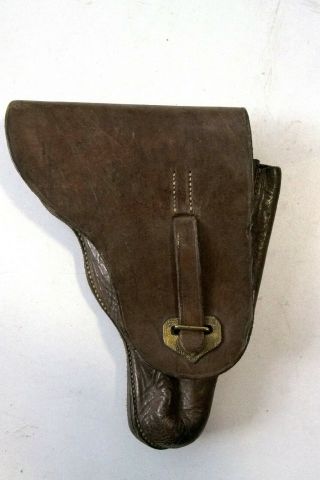 Ww2 Vintage German Wehrmacht Walther P38 Leather Gun Holster Marked Hlv 1943