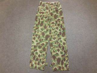Vtg 40s Ww2 Us Army Military Hbt Frogskin Camo Camouflage Pants 30 X 33 29/32
