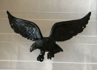 Cast Iron Eagle Plaque Home Decor Wall Hanging 9 1/2” Wing Spread