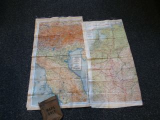 Wwii Us Army D - Day Invasion Maps With Rubber Case C/d And E/f D - Day