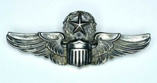 Authentic Wwii Amico Command Pilot Wings Pin Back Sterling Silver Wing Pin Back