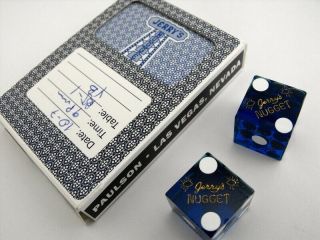 Jerrys Nugget Casino Vintage Las Vegas Blue Cards & Dice Matching S