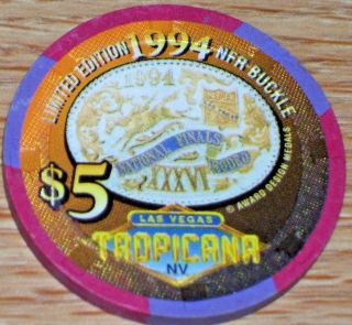 $5 Rodeo Finals 1994 Gaming Chip From The Tropicana Casino In Las Vegas