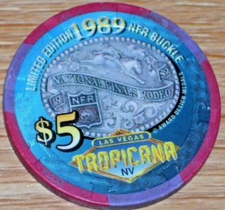 $5 Rodeo Finals 1989 Gaming Chip From The Tropicana Casino In Las Vegas