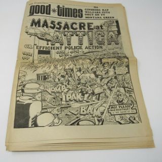 1971 Good Times Underground Newspaper Vol 4 28 Massacre At Attica Hoffman Riots