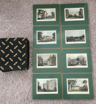 Vintage Lady Clare College Traditional Hardboard Place Mats Set Of 8