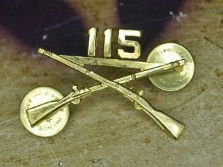 Wwii Army 29th Division 115th Maryland Infantry D - Day Dui Officer Insignia Mng