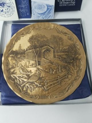 Wendell August Forge Hand Made Usa Solid Bronze 1997 A Country Christmas Plate