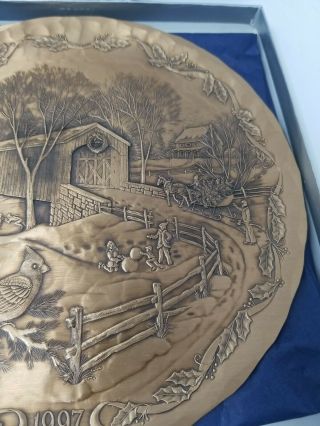 Wendell August Forge Hand Made USA Solid Bronze 1997 A Country Christmas Plate 3