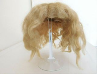 Antique Blonde Mohair Doll Wig W/ Pate Size 12