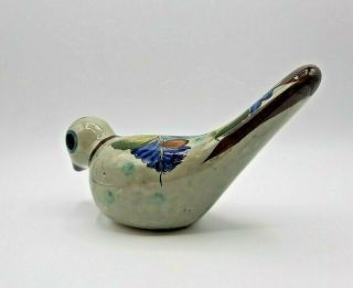 Vintage Tonala Mexican Ceramic Pottery Dove Bird Signed Folk Art Sculpture 3