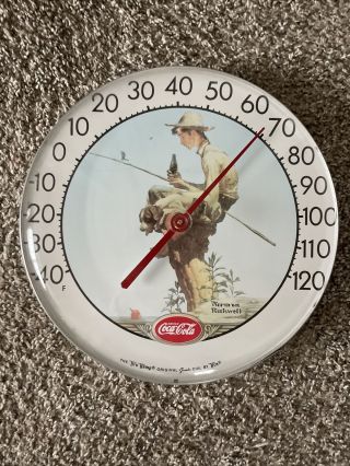Vintage Coca Cola Thermometer Norman Rockwell Tru Temp Jumbo Dial By Tca Coke