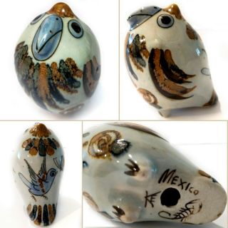 Vintage Ken Edwards Hand Painted Mexican Ceramic Pottery 4 " Folk Art Bird
