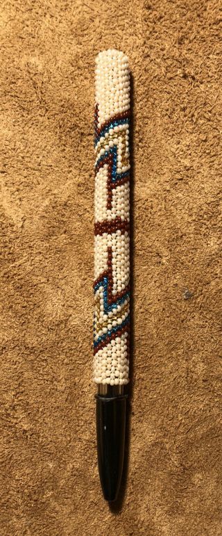 One Totally Beautifully Colored Native American Lakota Sioux Beaded Pen